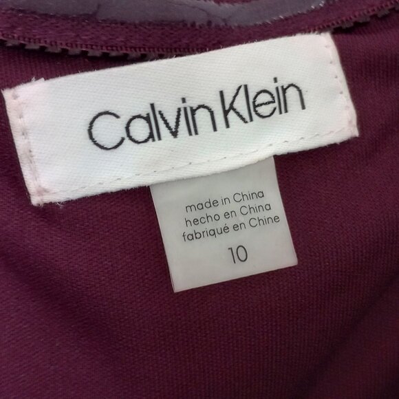 Calvin Klein Deep Purple Off Shoulder Bell Sleeve Dress - Picture 3 of 10